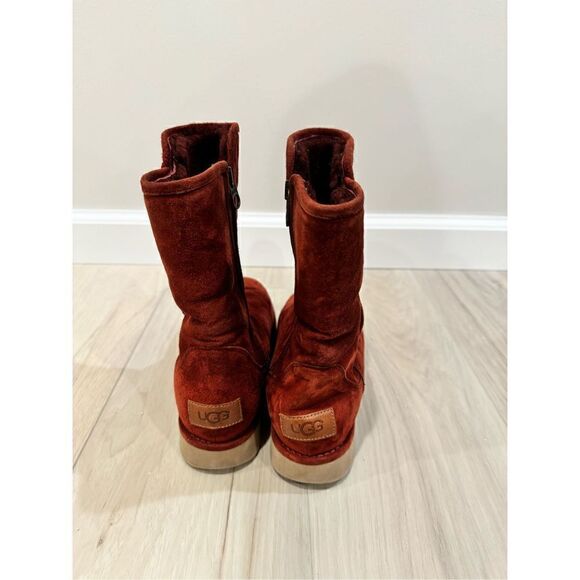 UGG COLLECTION ABREE SUEDE WOMEN SHORT BOOTS RUST US 6 - Picture 6 of 11